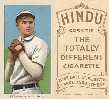 1909 White Borders Hindu-Brown Mathewson, N.Y. Nat'L #309 Baseball Card