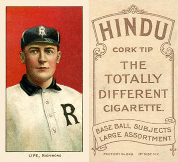1909 White Borders Hindu-Brown Lipe, Richmond #287 Baseball Card