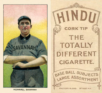 1909 White Borders Hindu-Brown Howard, Savannah #221 Baseball Card