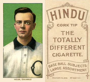 1909 White Borders Hindu-Brown Helm, Columbus #208 Baseball Card