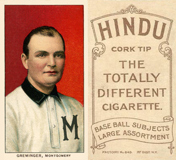 1909 White Borders Hindu-Brown Greminger, Montgomery #194 Baseball Card
