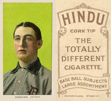 1909 White Borders Hindu-Brown Donovan, Detroit #135 Baseball Card