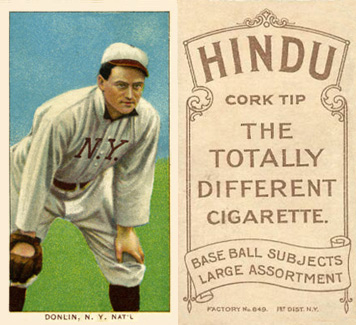 1909 White Borders Hindu-Brown Donlin, N.Y. Nat'L #131 Baseball Card
