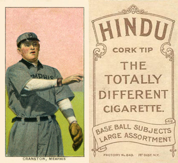 1909 White Borders Hindu-Brown Cranston, Memphis #109 Baseball Card