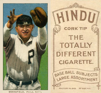 1909 White Borders Hindu-Brown Bransfield, Phila. Nat'L #48 Baseball Card