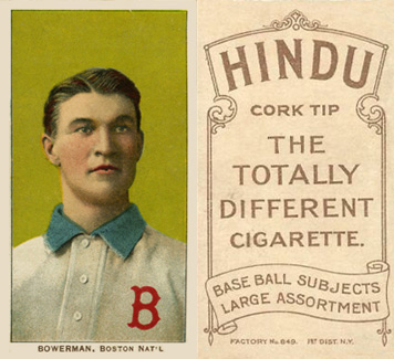1909 White Borders Hindu-Brown Bowerman, Boston Nat'l #44 Baseball Card