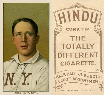 1909 White Borders Hindu-Brown Ames, N.Y. Nat'l #9 Baseball Card