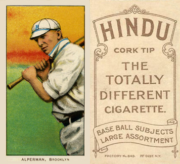 1909 White Borders Hindu-Brown Alperman, Brooklyn #6 Baseball Card
