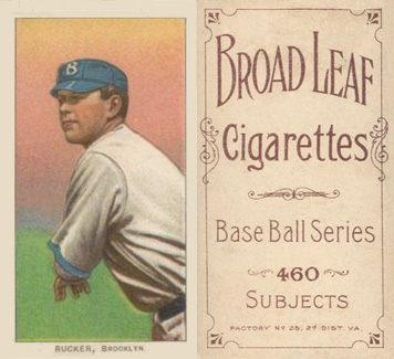 1909 White Borders Broadleaf 460 Rucker, Brooklyn #417 Baseball Card