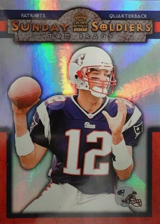 2002 Pacific Crown Royale Sunday Soldiers Tom Brady #13 Football Card