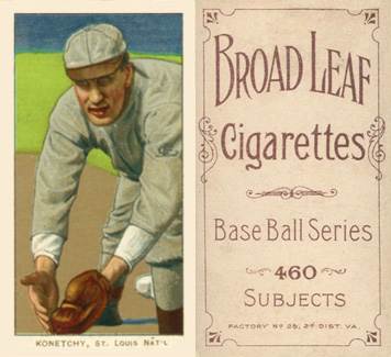1909 White Borders Broadleaf 460 Konetchy, St. Louis Nat'L #263 Baseball Card