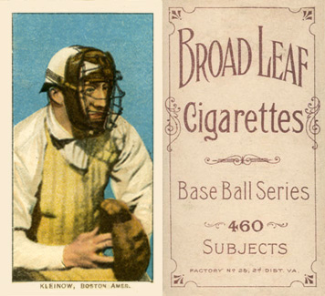 1909 White Borders Broadleaf 460 Kleinow, Boston Amer. #255 Baseball Card