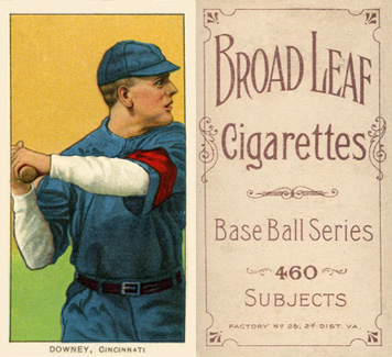 1909 White Borders Broadleaf 460 Downey, Cincinnati #144 Baseball Card