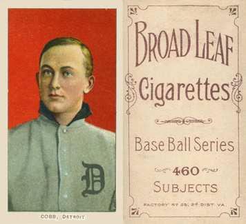 1909 White Borders Broadleaf 460 Cobb, Detroit #96 Baseball Card