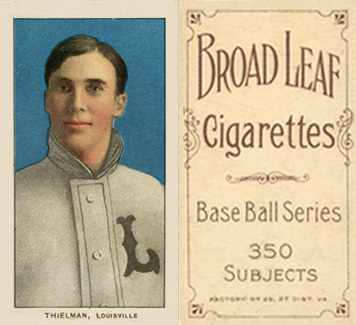 1909 White Borders Broadleaf 350  Thielman, Louisville #482 Baseball Card