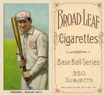 1909 White Borders Broadleaf 350  Sweeney Boston Nat'L #474 Baseball Card