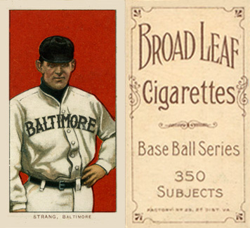 1909 White Borders Broadleaf 350  Strang, Baltimore #469 Baseball Card