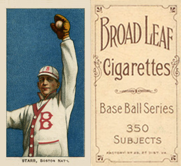 1909 White Borders Broadleaf 350  Starr, Boston Nat'L #462 Baseball Card