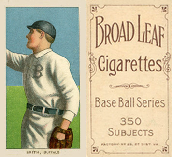 1909 White Borders Broadleaf 350  Smith, Buffalo #451 Baseball Card