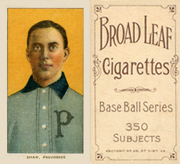 1909 White Borders Broadleaf 350  Shaw, Providence #441 Baseball Card