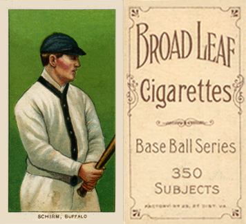 1909 White Borders Broadleaf 350  Schirm, Buffalo #422 Baseball Card