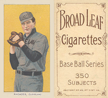 1909 White Borders Broadleaf 350  Rhoades, Cleveland #409 Baseball Card