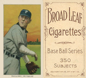 1909 White Borders Broadleaf 350  Phillippe, Pittsburgh #393 Baseball Card