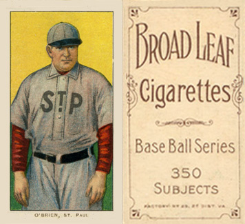 1909 White Borders Broadleaf 350  O'Brien, St. Paul #363 Baseball Card