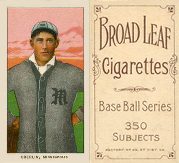 1909 White Borders Broadleaf 350  Oberlin, Minneapolis #362 Baseball Card