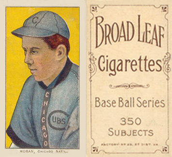 1909 White Borders Broadleaf 350  Moran, Chicago Nat'L #343 Baseball Card