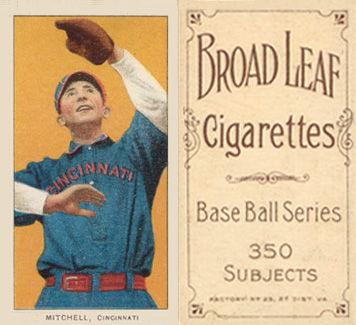 1909 White Borders Broadleaf 350  Mitchell, Cincinnati #339 Baseball Card