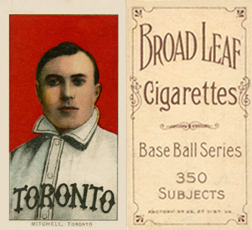 1909 White Borders Broadleaf 350  Mitchell, Toronto #338 Baseball Card