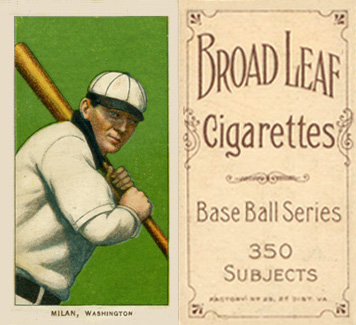 1909 White Borders Broadleaf 350  Milan, Washington #334 Baseball Card