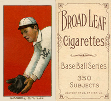 1909 White Borders Broadleaf 350  McCormick, N.Y. Nat'L #314 Baseball Card