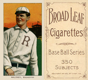 1909 White Borders Broadleaf 350  Maloney, Rochester #299 Baseball Card