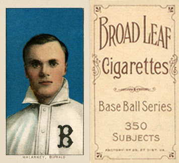 1909 White Borders Broadleaf 350  Malarkey, Buffalo #298 Baseball Card