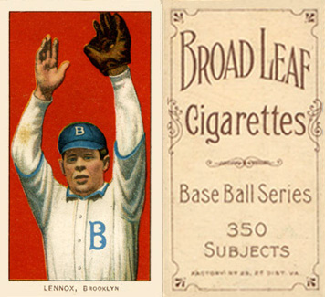 1909 White Borders Broadleaf 350  Lennox, Brooklyn #283 Baseball Card