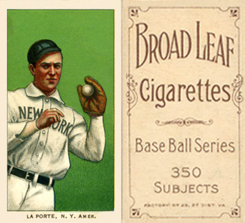 1909 White Borders Broadleaf 350  LaPorte, N.Y. Amer. #275 Baseball Card