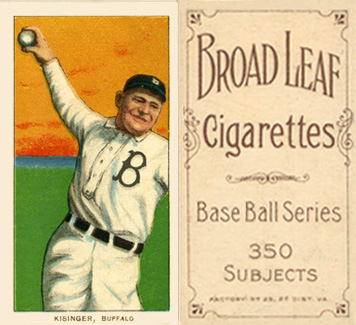 1909 White Borders Broadleaf 350  Kisinger, Buffalo #254 Baseball Card
