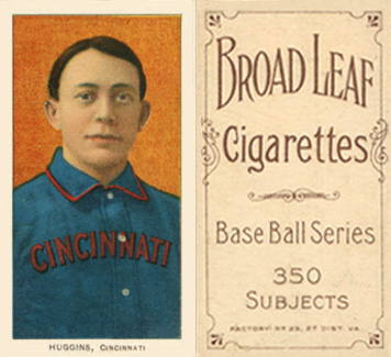 1909 White Borders Broadleaf 350  Huggins, Cincinnati #225 Baseball Card