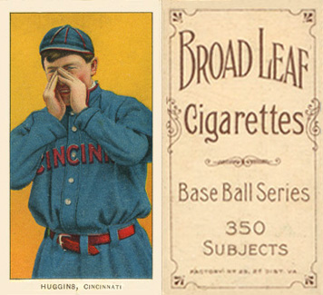 1909 White Borders Broadleaf 350  Huggins, Cincinnati #224 Baseball Card
