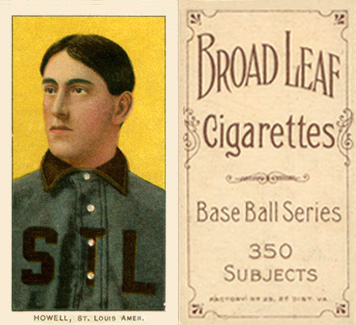 1909 White Borders Broadleaf 350  Howell, St. Louis Amer. #223 Baseball Card