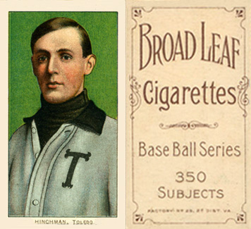 1909 White Borders Broadleaf 350  Hinchman, Toledo #214 Baseball Card