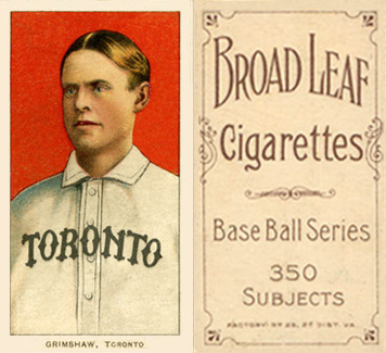 1909 White Borders Broadleaf 350  Grimshaw, Toronto #197 Baseball Card