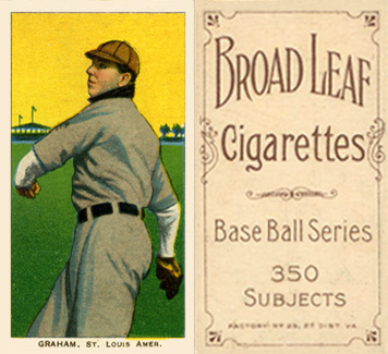 1909 White Borders Broadleaf 350  Graham, St. Louis Amer. #191 Baseball Card
