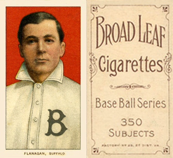 1909 White Borders Broadleaf 350  Flanagan, Buffalo #174 Baseball Card