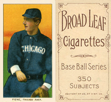 1909 White Borders Broadleaf 350  Fiene, Chicago Amer. #173 Baseball Card
