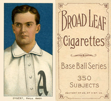 1909 White Borders Broadleaf 350  Dygert, Phila. Amer. #157 Baseball Card