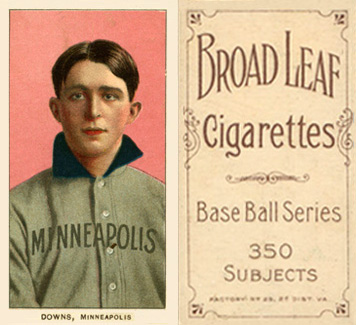 1909 White Borders Broadleaf 350  Downs, Minneapolis #146 Baseball Card