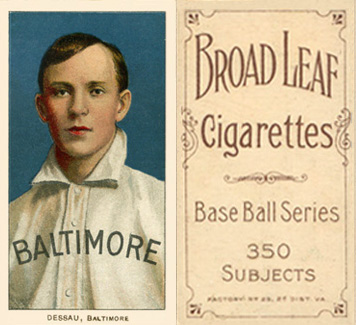 1909 White Borders Broadleaf 350  Dessau, Baltimore #127 Baseball Card